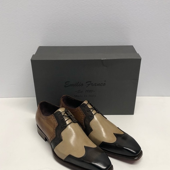 Emilio Franco shoes Italian leather wingtip oxford - Picture 2 of 3
